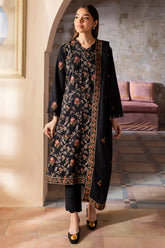 BATIK - 3PC DHANAK EMBROIDERED SHIRT WITH CHIFFON EMBROIDERED DUPATA AND TROUSER - HZG2375