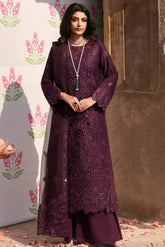 MAHNUR - 3PC LAWN EMBROIDERED SHIRT WITH KHADI NET EMBROIDERED DUPATTA AND TROUSER - HZG2632