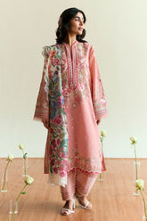 ZARA SHAH JAHAN - 3PC LAWN EMBROIDERED SHIRT WITH MANAAR PRINTED DUPATTA AND TROUSER - HZG2291
