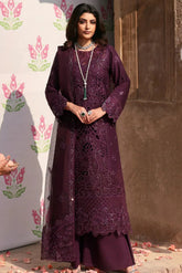 MAHNUR - 3PC LAWN EMBROIDERED SHIRT WITH KHADI NET EMBROIDERED DUPATTA AND TROUSER - HZG2632