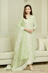 BAREEZE - 3PC LAWN EMBROIDERED SHIRT WITH ORGANZA EMBROIDERED DUPATTA AND TROUSER - HZG2841