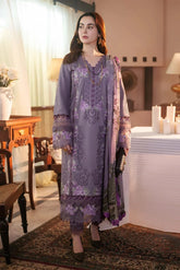 JADE - 3PC LAWN EMBROIDERED SHIRT WITH MANAAR PRINTED DUPATTA AND TROUSER - HZG3093
