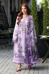 JADE - 3PC LAWN CHIKANKAARI EMBROIDERED SHIRT WITH CHIFFON PRINTED DUPATTA AND TROUSER - HZG3073