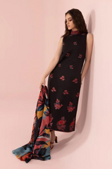 SAPPHIRE - 3PC CAMBRIC EMBROIDERED SHIRT WITH PRINTED DUPATTA AND CAMBRIC TROUSER - HZG1339