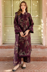 BAROQUE - 3PC KHADDAR PRINTED SHIRT WITH KHADDAR PRINTED DUPATTA AND TROUSER - HZU2558