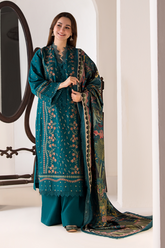 SOBIA NAZIR - 3PC LAWN EMBROIDERED SHIRT WITH MANAR PRINTED DUPATTA AND TROUSER - HZG1924