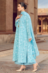 MARIA B - 3PC LAWN EMBROIDERED SHIRT WITH CHIFFON EMBROIDERED DUPATTA AND TROUSER - HZG2832
