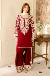JAZMIN - 3PC LAWN EMBROIDERED SHIRT WITH CHIFFON TYE AND DYE DUPATTA AND TROUSER - HZG2855