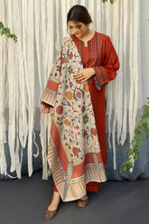 URGE - 3PC LAWN EMBROIDERED SHIRT WITH MANAAR PRINTED DUPATTA AND TROUSER - HZG1441