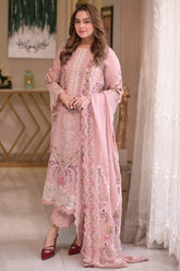 ANEELAS - 3PC LAWN EMBROIDERED SHIRT WITH COTTON NET EMBROIDERED DUPATTA AND TROUSER - HZG2778