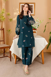 BATIK - 2PC DHANAK EMBROIDERED SHIRT WITH DHANAK EMBROIDERED TROUSER - HZG2320