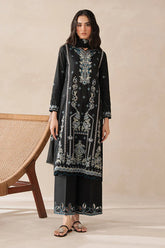 BEECHTREE - 3PC KARANDI EMBROIDERED SHIRT WITH KHADI NET EMBROIDERED DUPATTA AND TROUSER - HZU2433