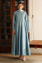 PANACHE - 3PC LAWN CHIKANKAARI EMBROIDERED FROCK WITH CHIFFON PRINTED DUPATTA AND TROUSER - HZG2994