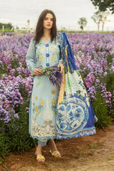 MUSHQ - 3PC LAWN EMBROIDERED SHIRT WITH SILK PRINTED DUPATTA AND TROUSER - HZG2185