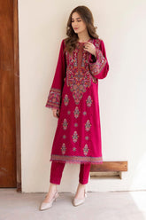 JAZMIN - 2PC DHANAK EMBROIDERED SHIRT WITH DHANAK TROUSER - HZG1472