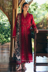 SUFFUSE - 3PC LAWN EMBROIDERED SHIRT WITH CHIFFON PRINTED DUPATTA AND TROUSER - HZG2835