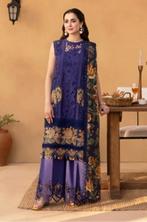 SAIRA RIZWAN - 3PC LAWN EMBROIDERED SHIRT WITH CHIFFON PRINTED DUPATTA AND TROUSER - HZG2656