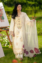 RANG RASIYA - 3PC LAWN EMBROIDERED SHIRT WITH COTTON NET EMBROIDERED DUPATTA AND TROUSER - HZG3088
