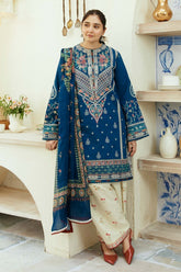 ZARA SHAH JAHAN - 3PC LAWN EMBROIDERED SHIRT WITH MANAAR PRINTED DUPATTA AND TROUSER - HZG3006