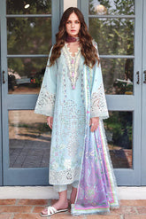 MUSHQ - 3PC LAWN EMBROIDERED SHIRT WITH SILK PRINTED DUPATTA AND TROUSER - HZG3030