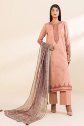 SAPPHIRE - 3PC LAWN EMBROIDERED SHIRT WITH MANAAR PRINTED DUPATTA AND TROUSER - HZG2064