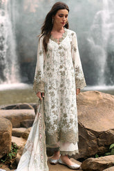 IMAGE - 3PC LAWN EMBROIDERED SHIRT WITH MANAAR PRINTED DUPATTA AND TROUSER - HZG2196