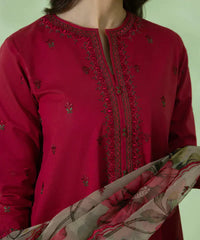SAPPHIRE - 3PC LAWN EMBROIDERED SHIRT WITH ORGANZA PRINTED DUPATTA & TROUSER - HZG1284