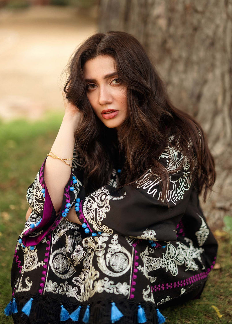 SIRA - 3PC LAWN EMBROIDERED SHIRT WITH MANAAR PRINTED DUPATTA AND TROUSER - HZG1728