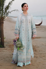 QALAMKAR - 3PC LAWN EMBROIDERED SHIRT WITH KHADI NET EMBROIDERED DUPATTA AND TROUSER - HZG2676