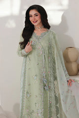 QALAMKAR - 3PC LAWN EMBROIDERED SHIRT WITH CHIFFON PRINTED DUPATTA AND TROUSER - HZG2806