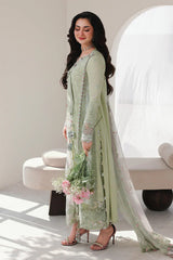 QALAMKAR - 3PC LAWN EMBROIDERED SHIRT WITH CHIFFON PRINTED DUPATTA AND TROUSER - HZG2806