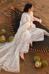 QALAMKAR - 3PC LAWN EMBROIDERED SHIRT WITH KHADDI NET EMBROIDERED DUPATTA AND TROUSER - HZG2885