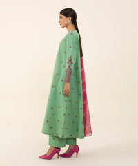 SAPPHIRE - 3PC LAWN EMBROIDERED SHIRT WITH PRINTED DUPATTA AND TROUSER - HZG3008