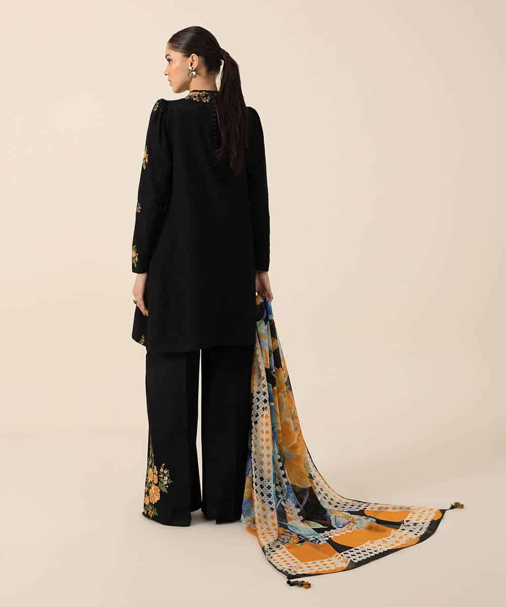 SAPPHIRE - 3PC LAWN EMBROIDERED SHIRT WITH MONAR PRINTED DUPATTA AND TROUSER - HZG1717