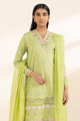 SAPPHIRE - 3PC LAWN EMBROIDERED SHIRT WITH DIAMOND DUPATTA AND TROUSER - HZG2074