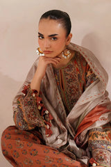 BAROQUE - 3PC VISCOSE PRINTED SHIRT WITH VISCOSE PRINTED DUPATTA AND TROUSER - HZU2519