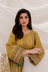 BATIK - 3PC LAWN EMBROIDERED SHIRT WITH MANAAR PRINTED DUPATTA & TROUSER - HZG1244