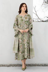 BAROQUE - 3PC KHADDAR PRINTED SHIRT WITH KHADDAR PRINTED DUPATTA AND TROUSER - HZG1465