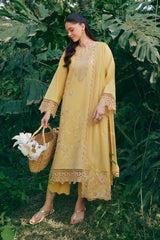 GARNET - 3PC LAWN EMBROIDERED SHIRT WITH KHADDI NET EMBROIDERED DUPATTA AND TROUSER - HZG2794