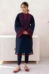 JAZMIN - 3PC DHANAK EMBROIDERED SHIRT WITH Dhanak SHAWL AND TROUSER - HZG1300