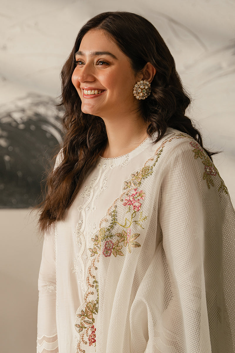 CROSS STITCH - 3PC LAWN EMBROIDERED SHIRT WITH CHECK NET DUPATTA AND TROUSER - HZG1612