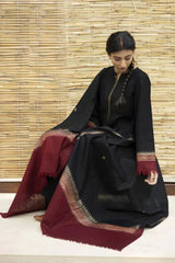 AISLING - 3PC DHANAK EMBROIDERED SHIRT WITH PRINTED TWILL PRINTED SHAWL AND TROUSER - HZG1053