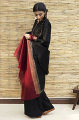 AISLING - 3PC DHANAK EMBROIDERED SHIRT WITH PRINTED TWILL PRINTED SHAWL AND TROUSER - HZG1053