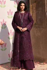 MAHNUR - 3PC LAWN EMBROIDERED SHIRT WITH KHADI NET EMBROIDERED DUPATTA AND TROUSER - HZG2632