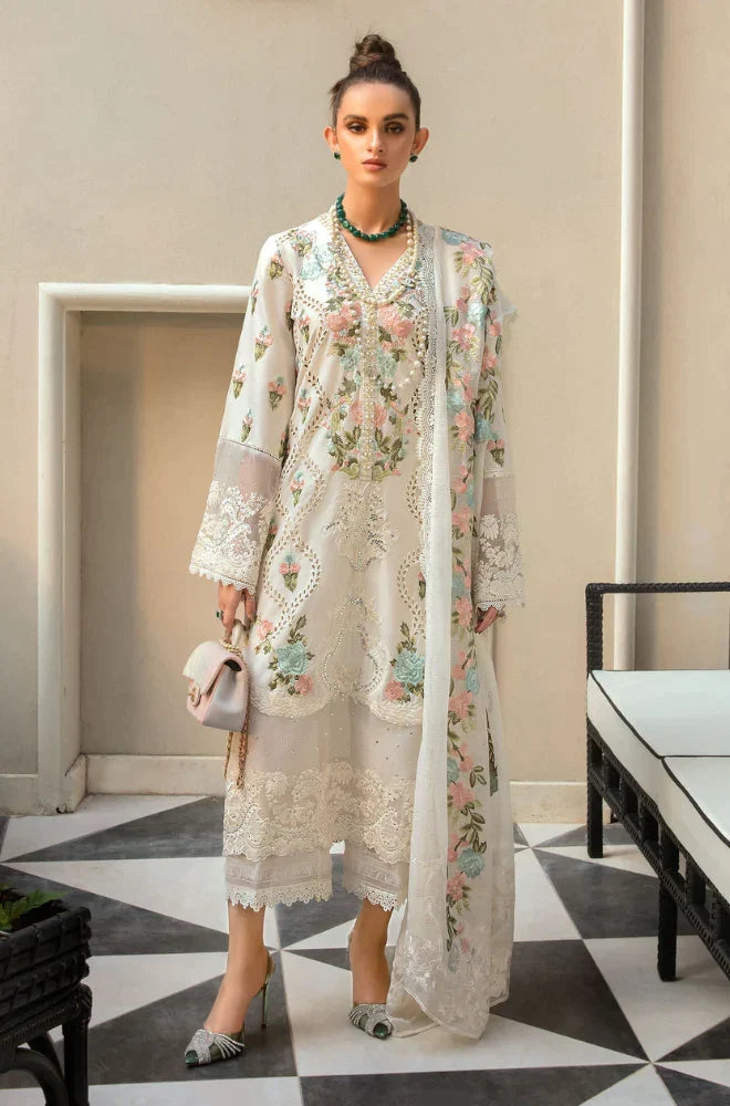 CRIMSON - 3PC LAWN HEAVY EMBROIDERED WORK WITH CHIFFON EMBROIDERED DUPATTA - HZG1287