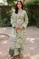 BAROQUE - 3PC KHADDAR PRINTED SHIRT WITH KHADDAR PRINTED DUPATTA AND TROUSER - HZU2559