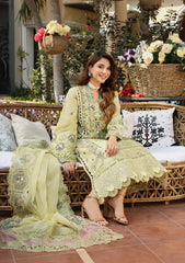 ELAF - 3PC LAWN EMBROIDERED SHIRT WITH KHADDI NET EMBROIDERED DUPATTA AND TROUSER - HZG2808