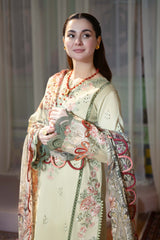 JADE - 3PC LAWN EMBROIDERED SHIRT WITH CHIFFON PRINTED DUPATTA AND TROUSER - HZG2298