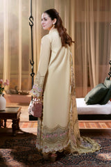 JADE - 3PC LAWN CHIKANKAARI EMBROIDERED SHIRT WITH CHIFFON PRINTED DUPATTA AND TROUSER - HZG2760