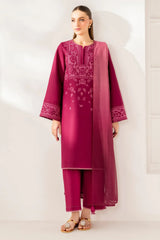 JAZMIN - 3PC LAWN EMBROIDERED SHIRT WITH CHIFFON DYED DUPATTA AND TROUSER - HZG2738